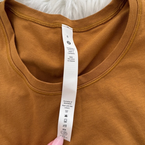 Lululemon Squad Goals Tank Size 6 Cotton SDBR Spiced Bronze NEW NWT - Picture 4 of 6
